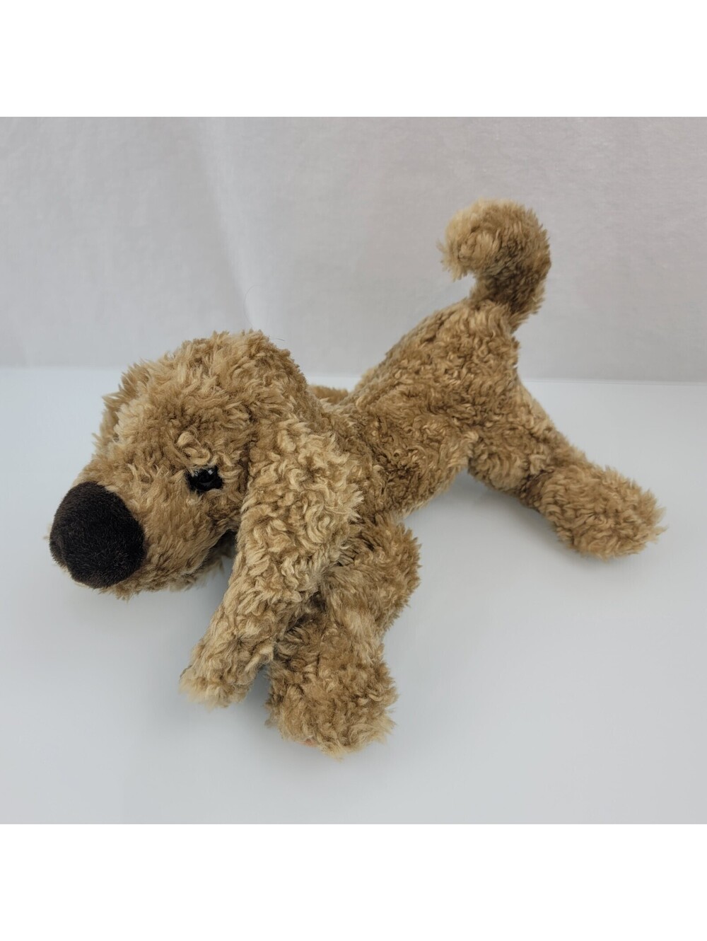 Bath & Body Works Stuffed Plush Curly Shaggy Golden Retriever Plush Dog 13" Tan